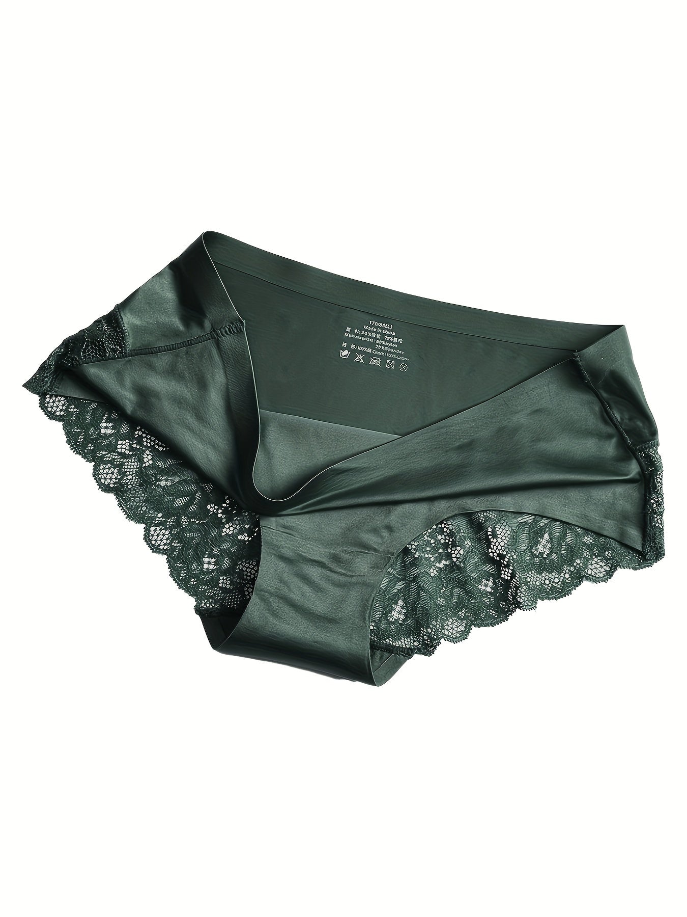 Pack de 4 bragas de encaje para mujer, de tiro medio, con tejido de punto transpirable y color sólido