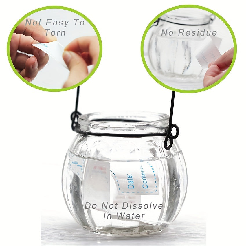 125 Pieces Kitchen Labels for Food Storage Containers and Jars in Blue and Red