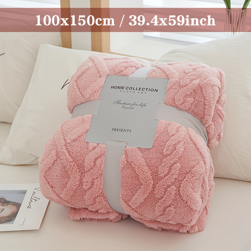 Manta de felpa suave y acogedora con jacquard 3D para sofá y decoración del hogar, ligera, cálida y con textura, para cama