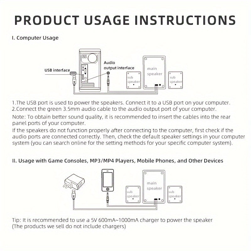USB Powered Stereo Speakers with LED Ambient Light for Computers Tablets and Laptops