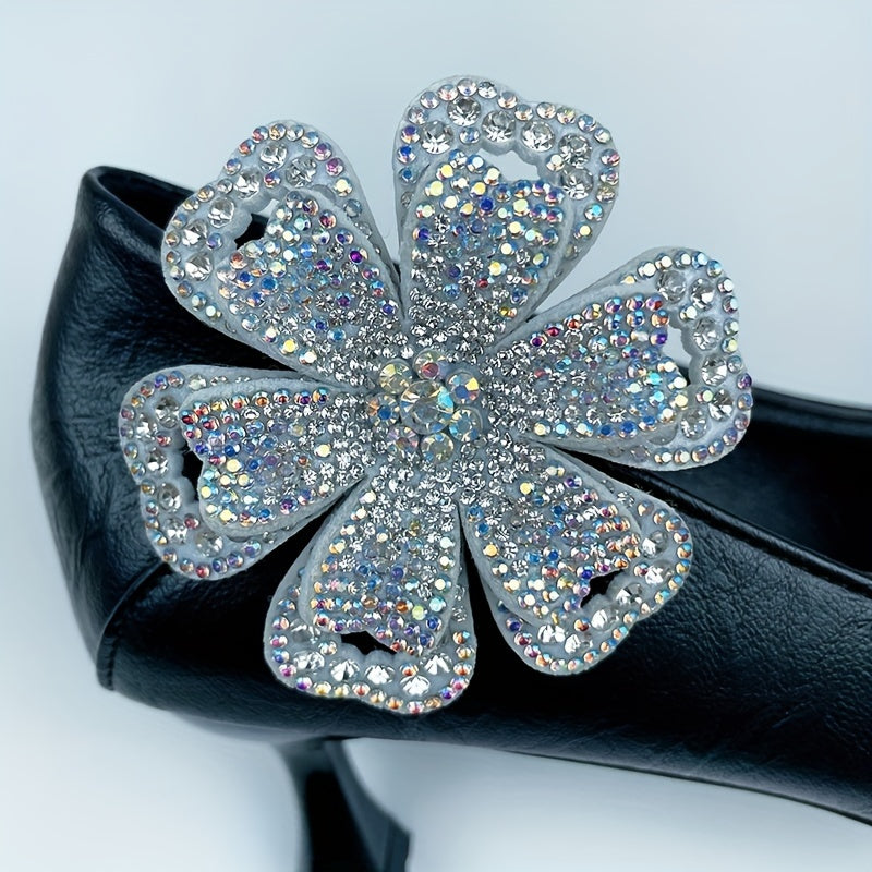 Girls Shoe Clips 2pcs Double Layer Flower DIY Accessories for Shoes and Clothing