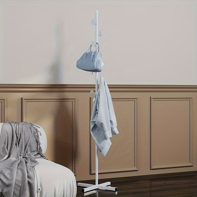 Perchero de suelo moderno con estante y barra para colgar para entrada y sala de estar