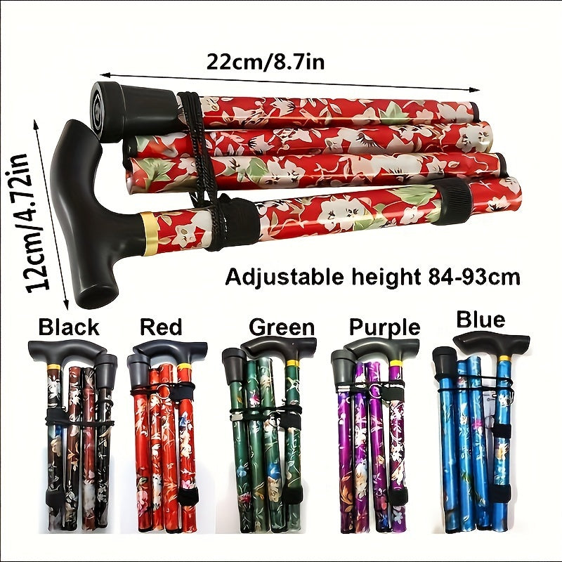 Unisex Aluminum Folding Crutches Adjustable Walkers with Anti-Slip Tips