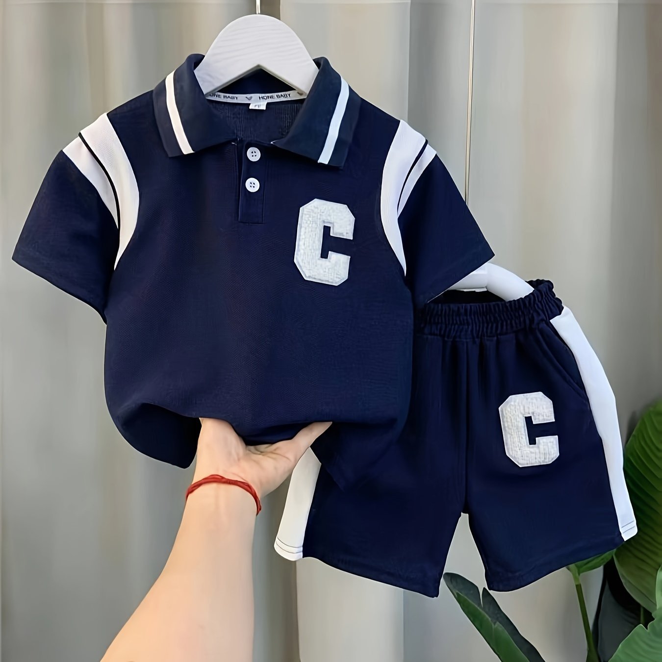 Kids Boys 2-Piece Outfit Set Short Sleeve Letter Print Shirt and Shorts Summer Casual