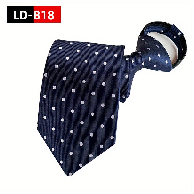 Men's Paisley Polyester Zipper Tie with Easy Pull Design in Spot Supply