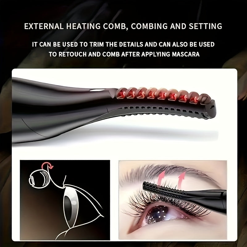 Electric Eyelash Curler with Heating Brush USB Rechargeable 3 Temperature Settings Portable Travel