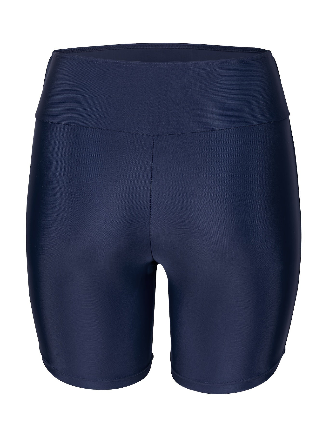 Qora rangdagi ayollar uchun yuqori belli suzish shortiklari, cho'ziluvchan polyester va elastan aralashmasidan tayyorlangan, ko'rinmaydigan ribbed tuzilishga ega. Suzish va suv sportlari uchun ideal, mashinada yuvish mumkin.