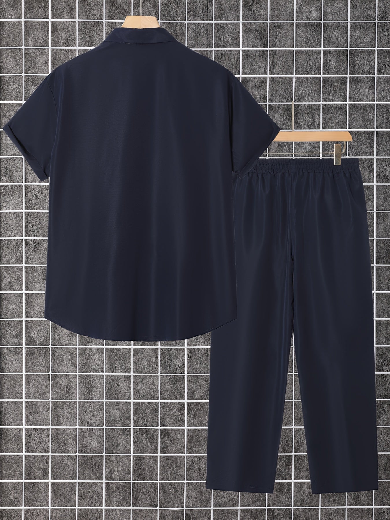 Мужской комплект из коротких рукавов с цветочным принтом и шортами, бежевый, полиэстер, повседневный летний