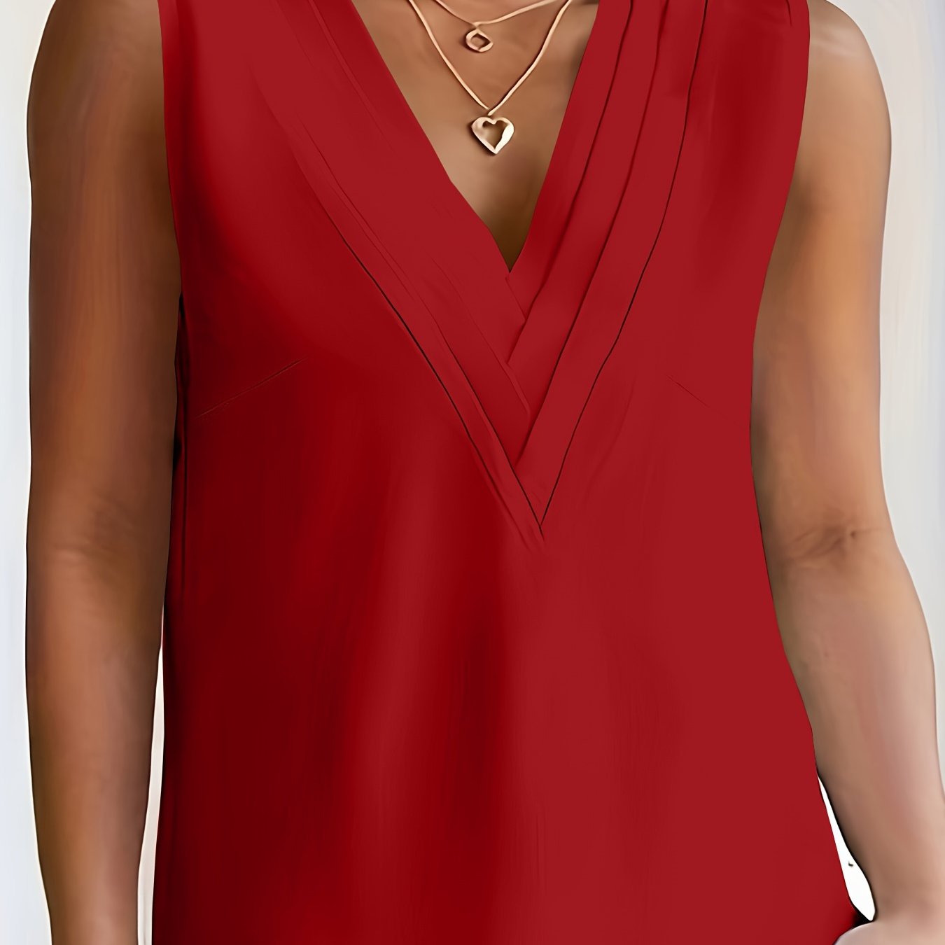 Women's V-Neck Tank Top Breathable Polyester Spandex Summer Solid Color