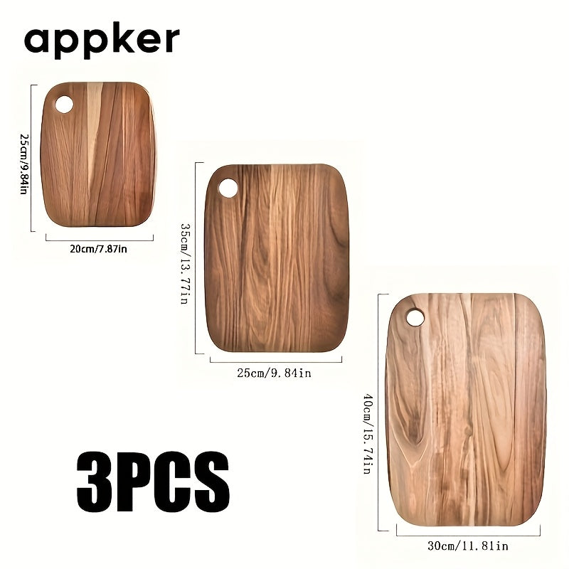 Набор разделочных досок из акациевой древесины, 3 предмета, большие, прочные кухонные доски для нарезки