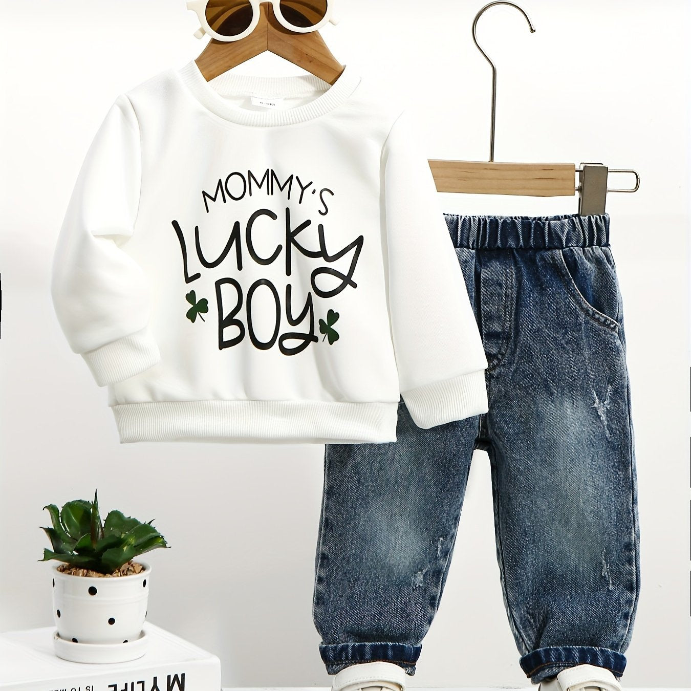 Baby Boy Outfit Set 2 Piece Cotton Blend Casual Fall Winter Denim Jeans
