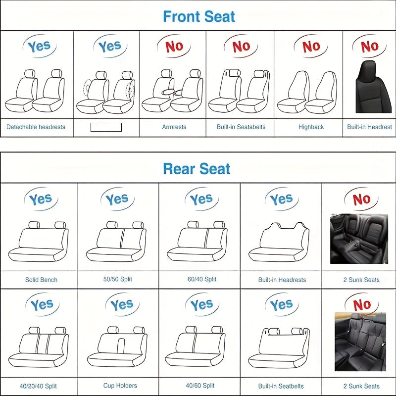 Universal Car Seat Covers All-Season Wear-Resistant PU Leather Full Coverage Seat Cushion Set