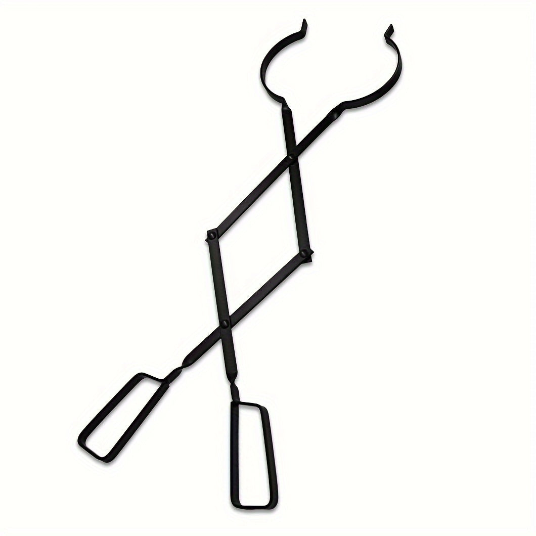 Metal Fireplace Tongs for Indoor and Outdoor Fire Pits, Heavy Duty Log Grabber