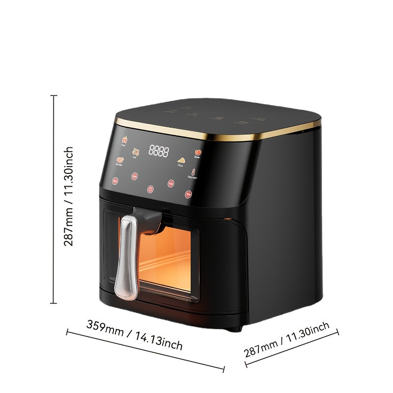 Digital oil-free rice cooker 6 preset cooking functions 10L air fryer for family camping