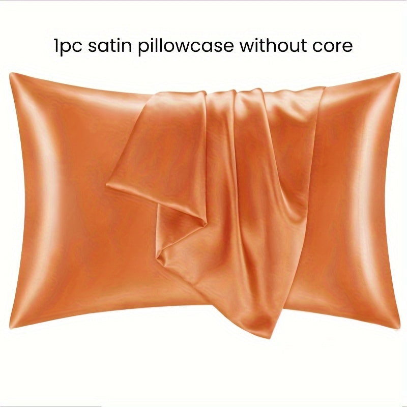 Silky Satin Pillowcase 1 Piece Ultra-Soft Machine Washable Polyester
