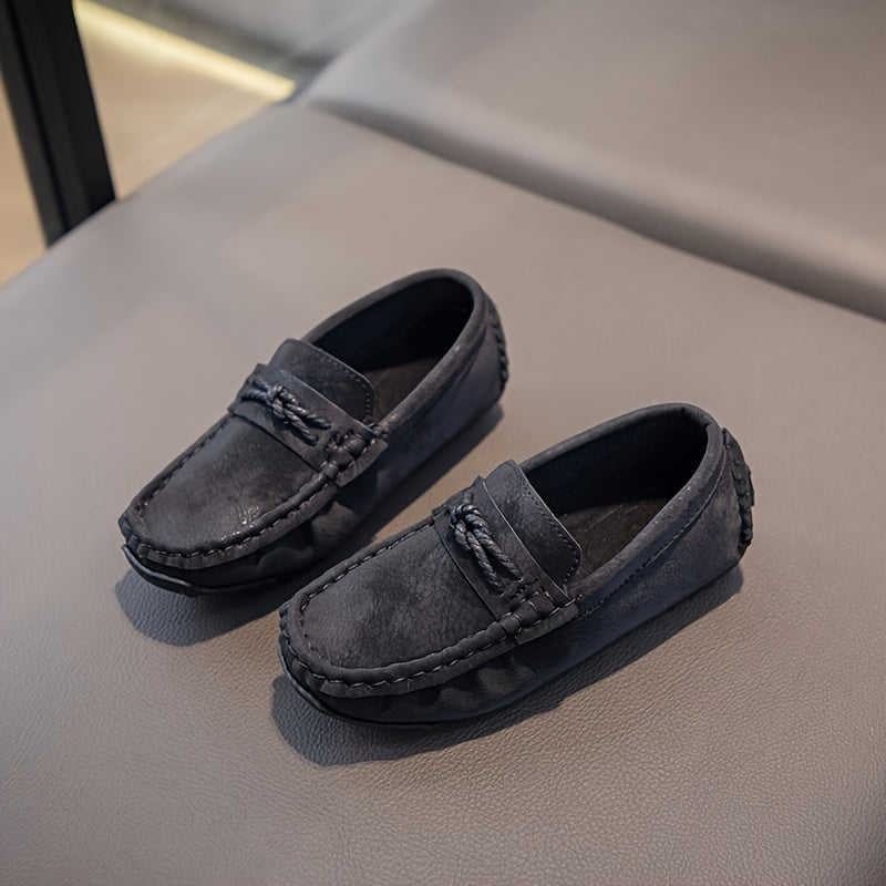 Kids Boys Casual Low Top Slip-On Shoes with Bow for Ages 14 and Under