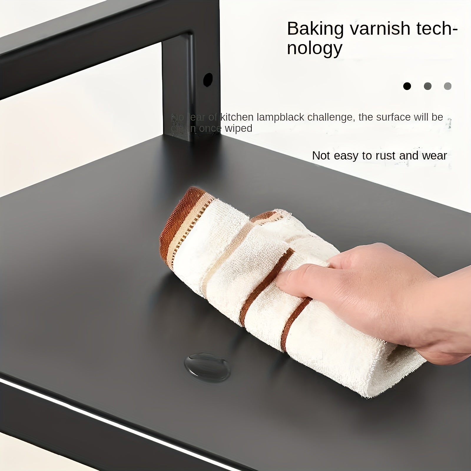 Durable Carbon Steel Kitchen Storage Rack with Adjustable Shelves for Countertop and Cabinet Organization