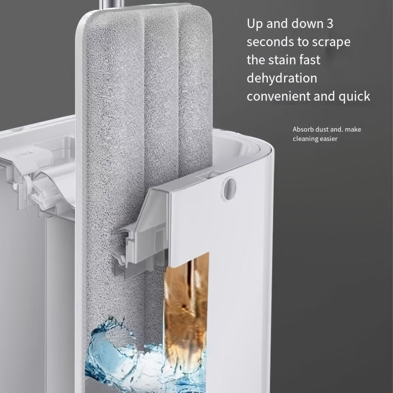 2-in-1 Wet and Dry Mop Set with Bucket Reusable Pads for Floor Cleaning