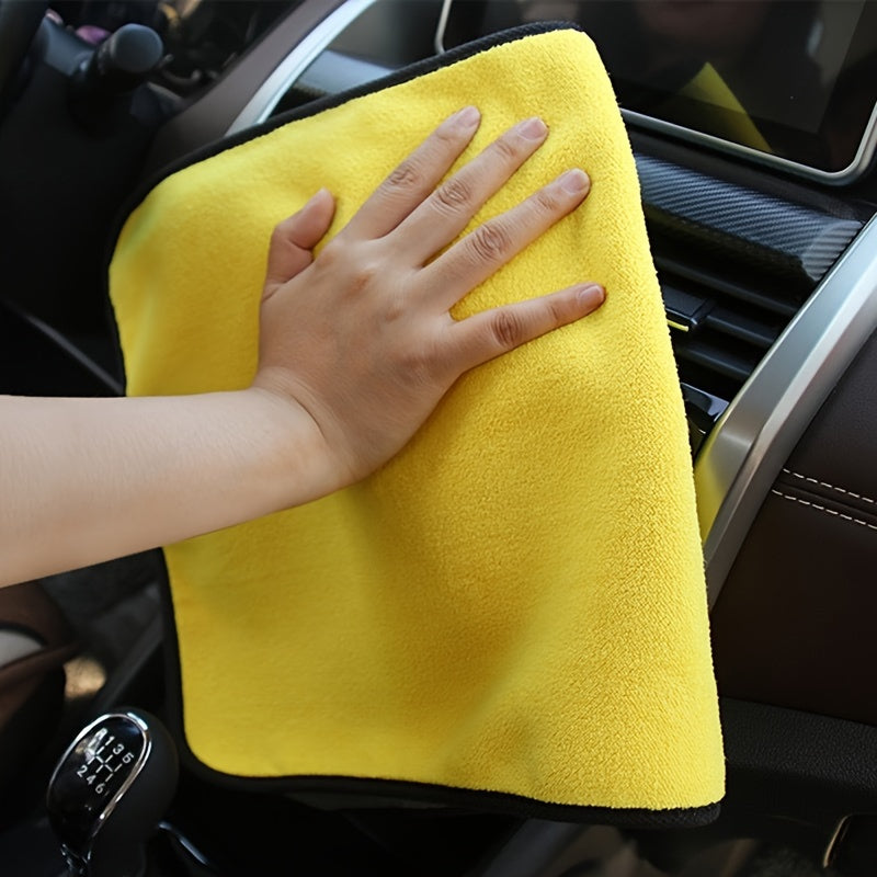 Coral Fleece Car Wash Towel Yellow Gray Absorbent Lint-Free Scratch-Free Detailing