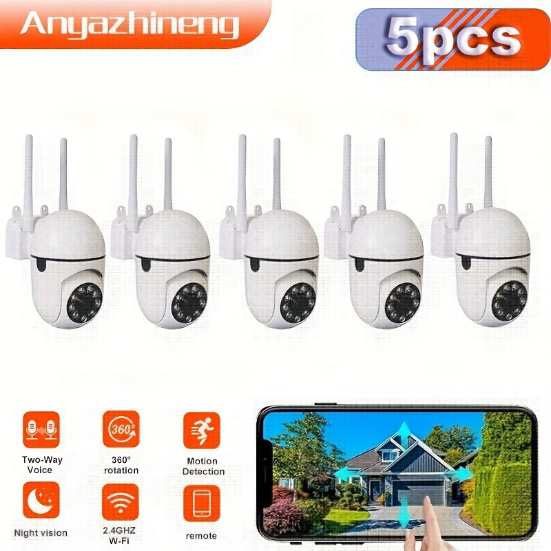 Wireless Surveillance Camera 5-Pack 1080P HD Night Vision Motion Detection Wi-Fi