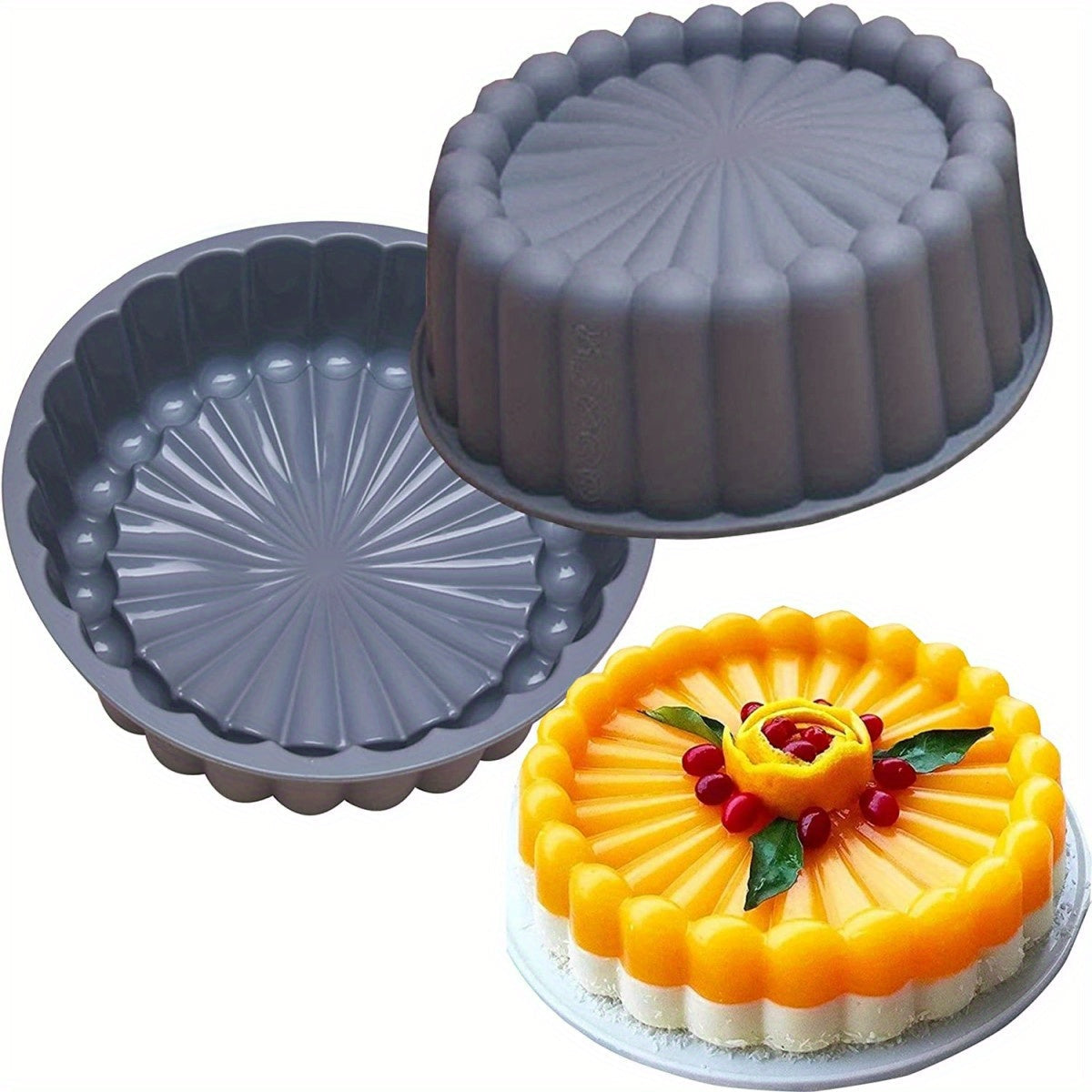 Silicone Round Cake Mold Non-Stick Flexible for Weddings and Birthdays