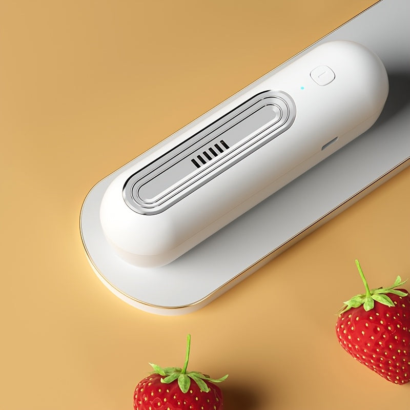 Rechargeable USB Air Purifier for Refrigerator Odor Removal White with Gold Accents