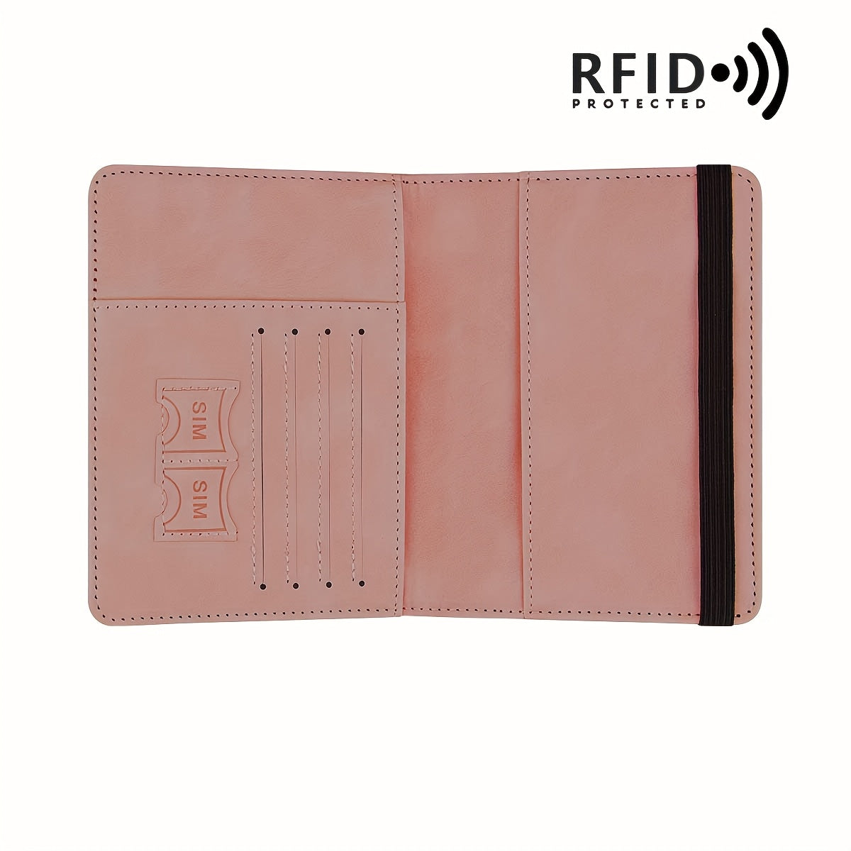 RFID Passport Holder Thin Retro PU Wallet Travel Document Organizer Light Grey