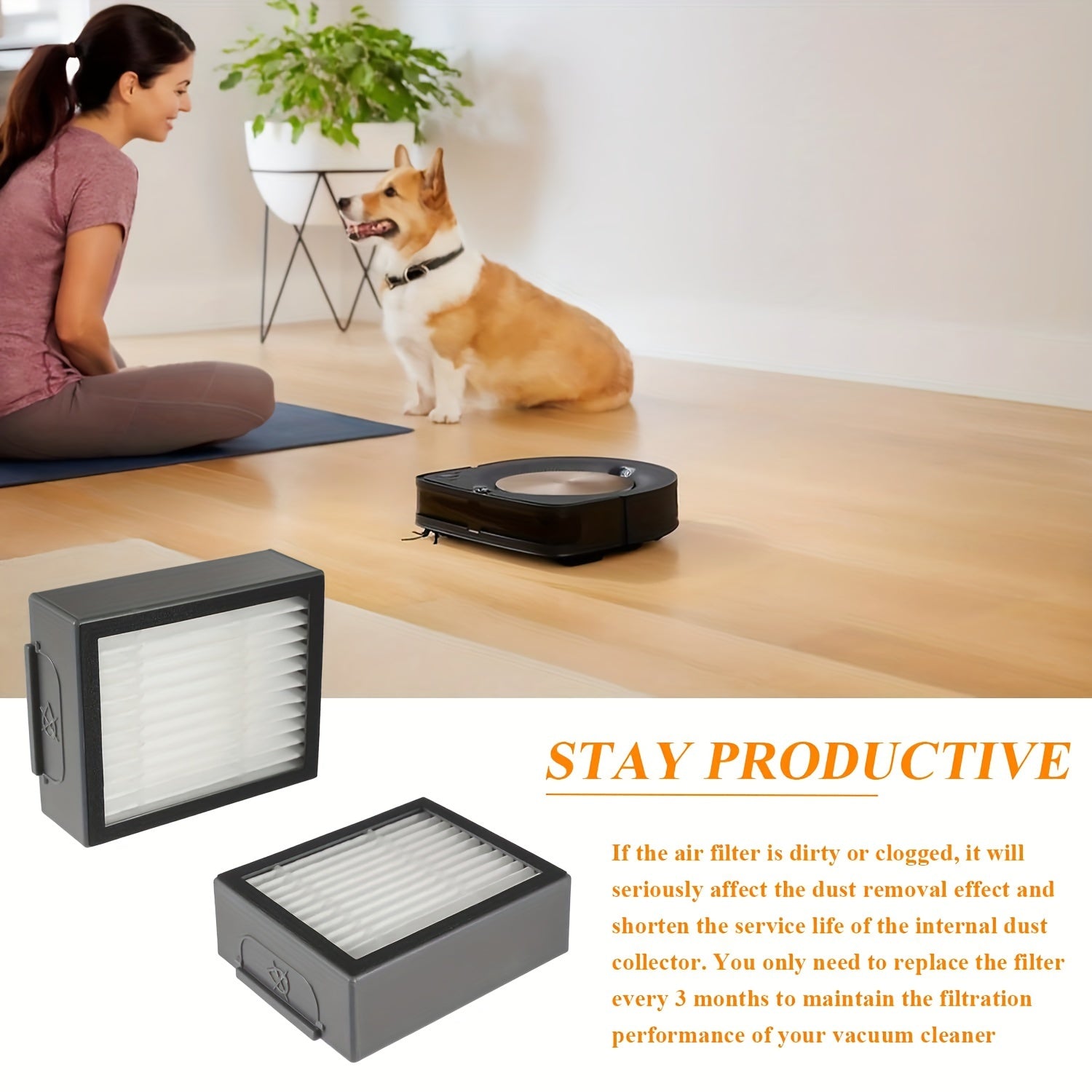 Irobot modellari I7, I7+, I3, I4, I6, I6+, I8, I8+, E5, E6, E7 uchun HEPA filtri bilan changyutgich aksessuarlari uchun almashtirish to'plami.