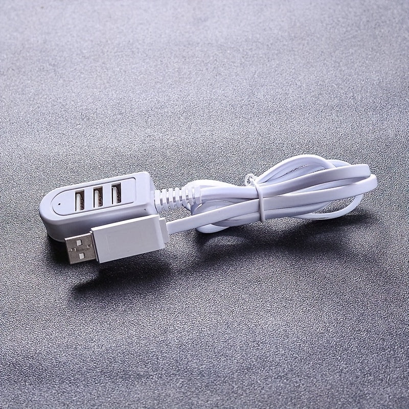 3-in-1 USB Multi-Port Adapter Cable with Data Transfer Night Light Card Reader Fan