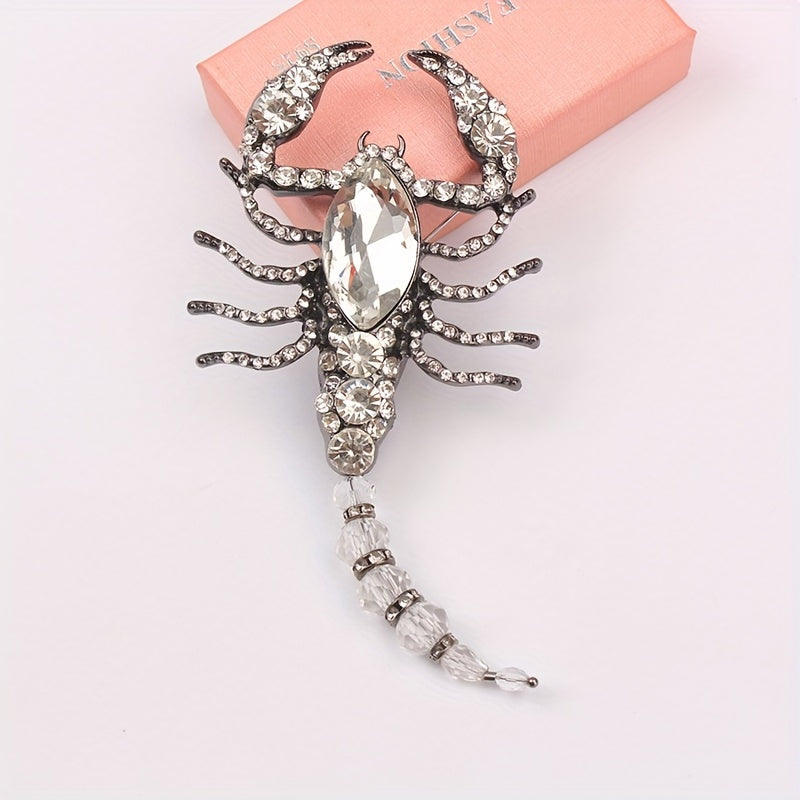 Retro Rhinestone Scorpion Brooch Pin for Women Stylish Jewelry Accessory