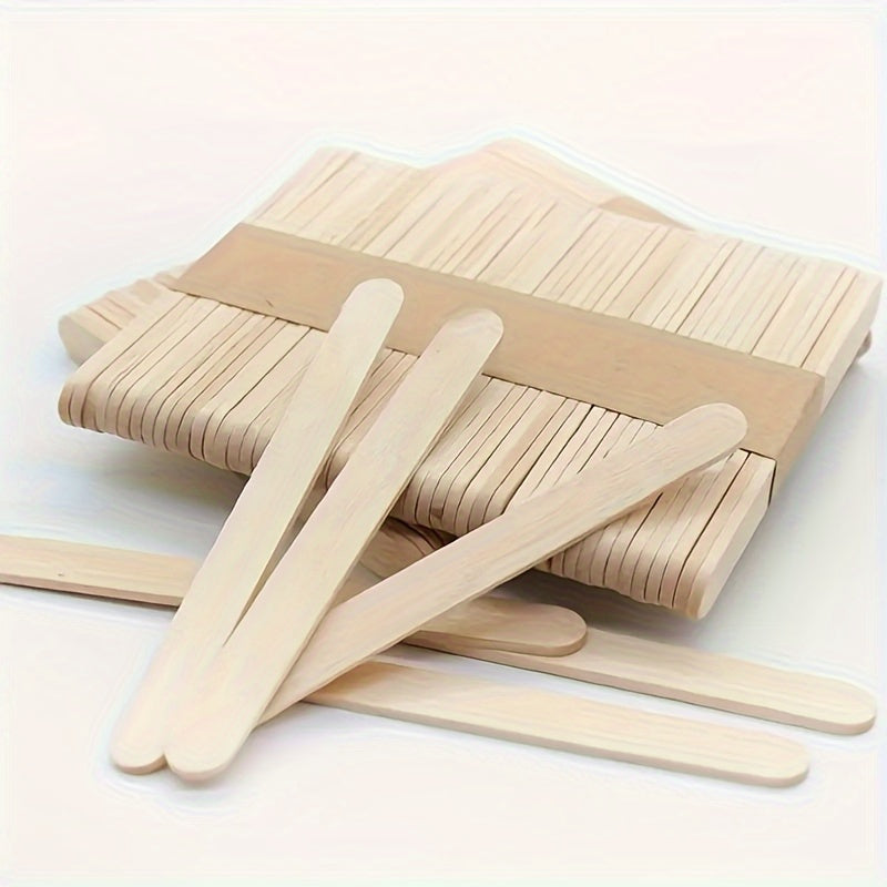 100/200 Count Natural Wooden Popsicle Sticks for Crafts and Food Projects