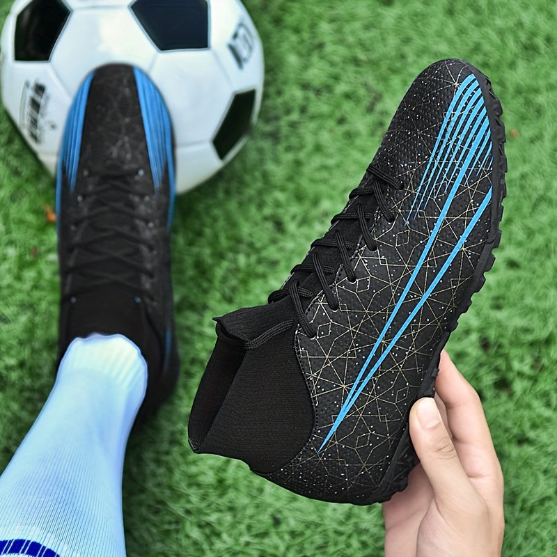 Men's Turf Football Boots Anti-Skid Breathable Lace-Up Outdoor Soccer Cleats