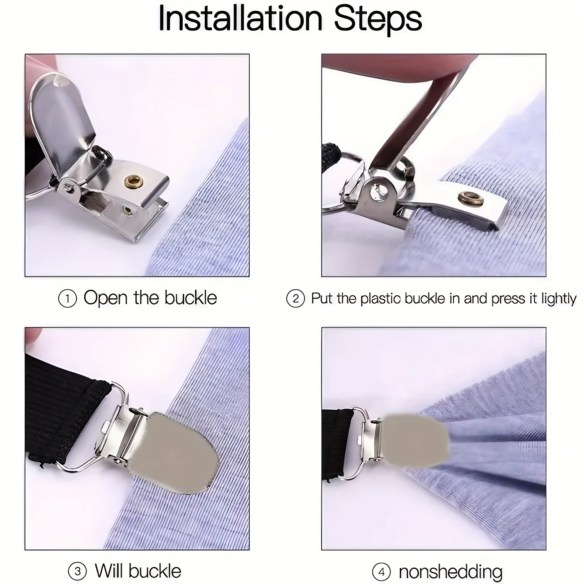 Set of 4 Non-Slip Heavy Duty Bed Sheet Holders Clips for Securing Sheets and Covers