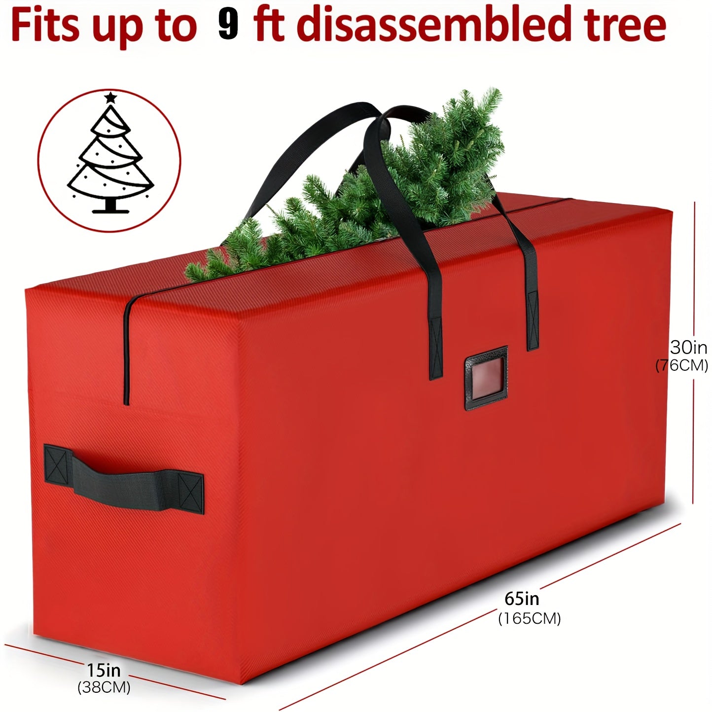 Large Waterproof Christmas Tree Storage Bag Fits Up to 274cm with Dual Zippers