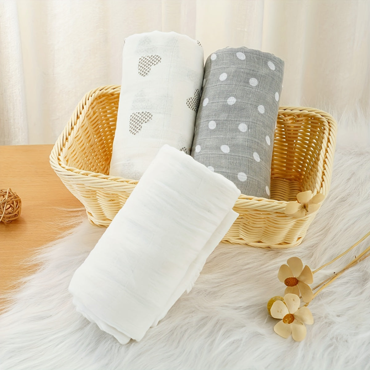 Juego de 3 mantas de muselina para bebé, acolchados ligeros y transpirables para verano en varios colores