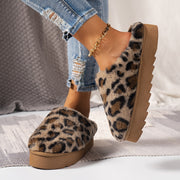Women's Faux Fur Slip-On Slippers Indoor Outdoor Thick Sole