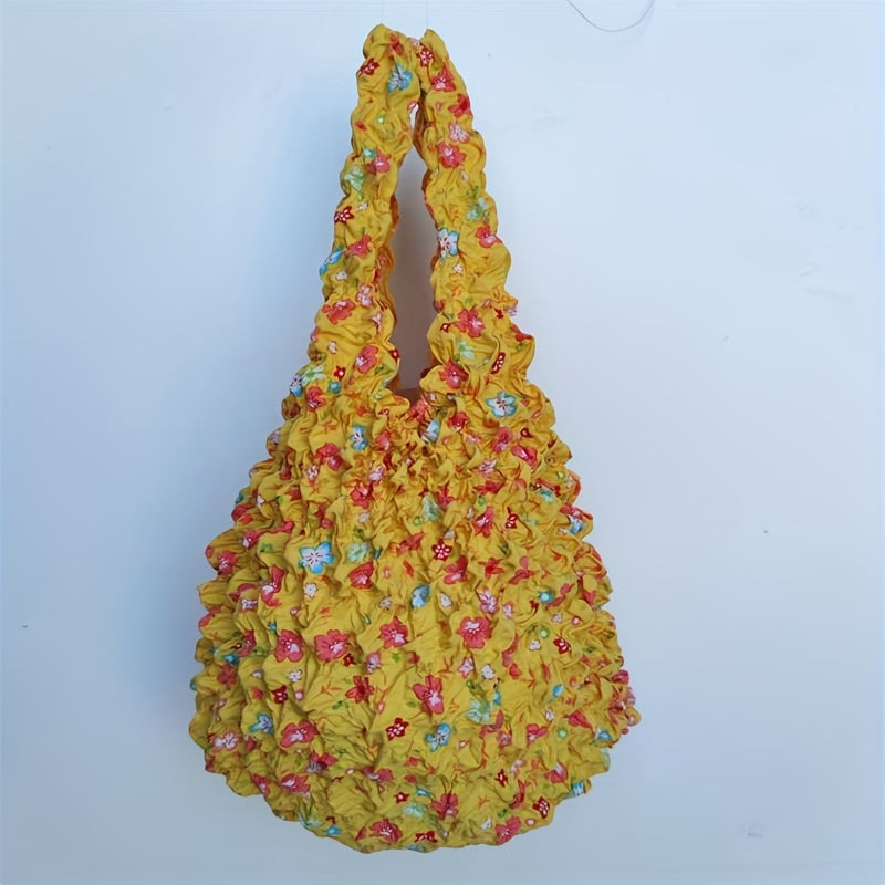 Gul naqshli qayta ishlatiladigan oziq-ovqat to'plami, cho'ziladigan sumka, xarid qilish uchun yelka sumkasi, qisqaradigan saqlash sumkasi, ayollar uchun mukammal sovg'a, xarid qilish va sayohat uchun ideal, ajoyib oshxona tashkilotchisi va aksessuar.