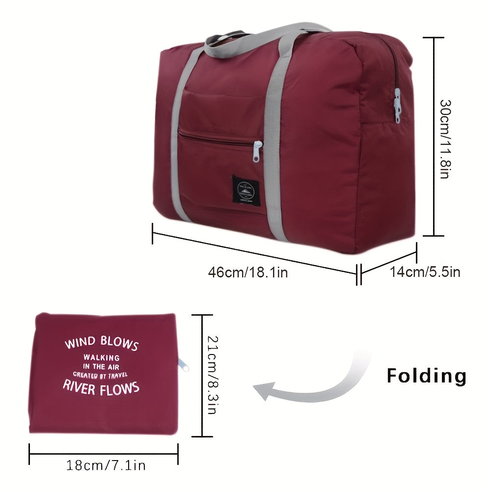 Large Capacity Foldable Polyester Travel Duffel Bag for Gym Sports Weekend Trips