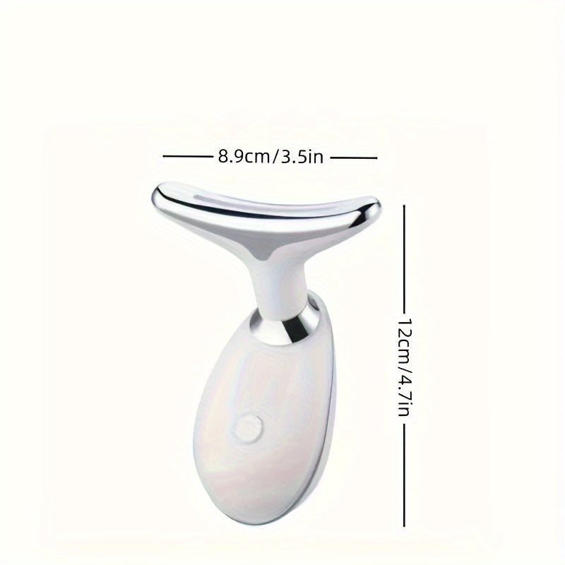 Rechargeable LED Facial and Neck Massager with Color Modes Heating Function and USB Charging