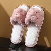 Women's Plush Open-Toe Indoor Slippers Non-Slip Comfortable Breathable