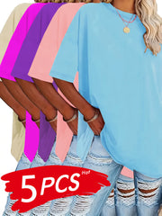 Women's Plus Size T-Shirts Pack Soft Breathable Short Sleeve Casual Top