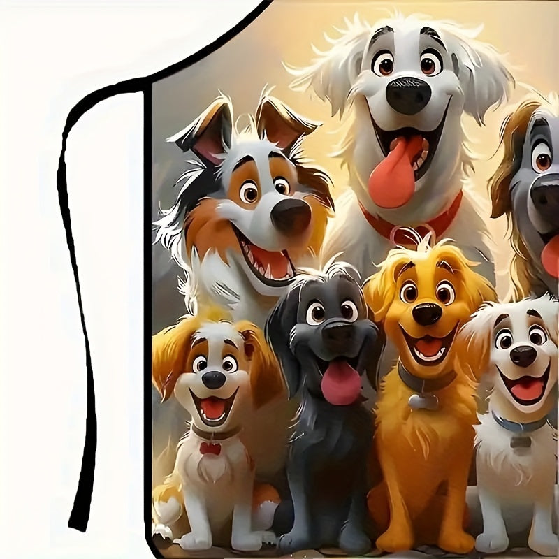 Dog Lover Apron with Cartoon Design for Cooking and Cleaning Gift