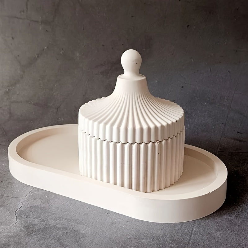 Silicone Mold Set for Epoxy Resin Crafts Oval and Round Candle Holders Jewelry Making