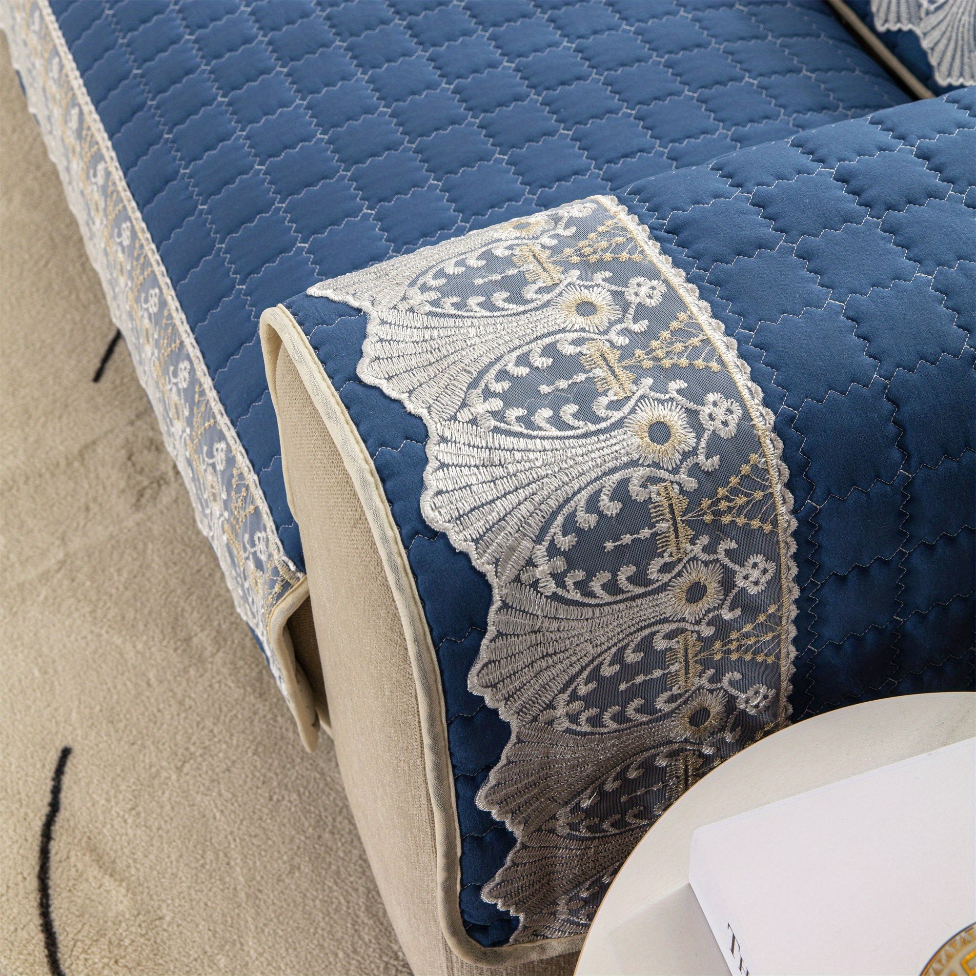 Чехол для дивана с вафельной стежкой, 1 шт., без спинки и подлокотников.