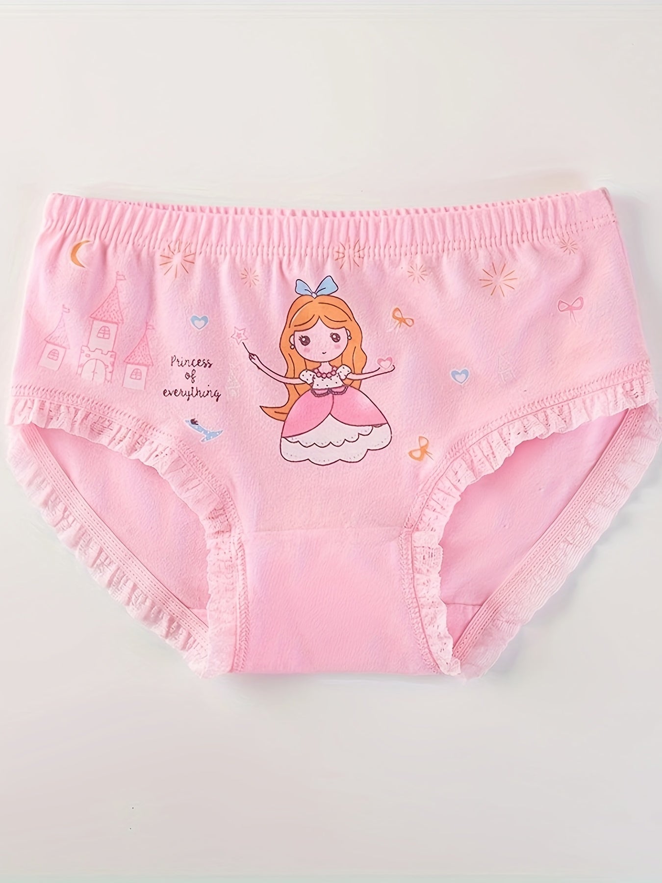 5 dona yumshoq, cho'ziluvchan paxta ichki kiyim qizlar uchun, chiroyli dizaynlar va dantel bezaklari bilan, barcha mavsumlarda qulaylik ta'minlaydi.