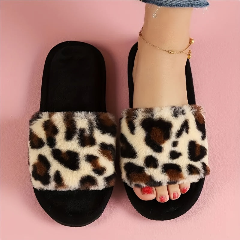 Zapatillas de Leopardo para Mujer, interiores, con tejido cómodo, slip-on, para todas las estaciones