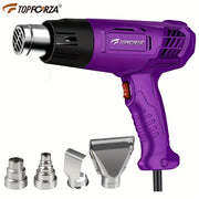 1200W Dual-Temperature Heat Gun with Nozzles for Shrinking PVC and Paint Stripping