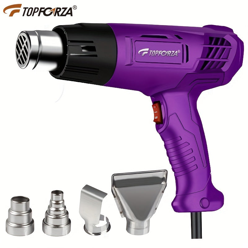 1200W Dual-Temperature Heat Gun with Nozzles for Shrinking PVC and Paint Stripping