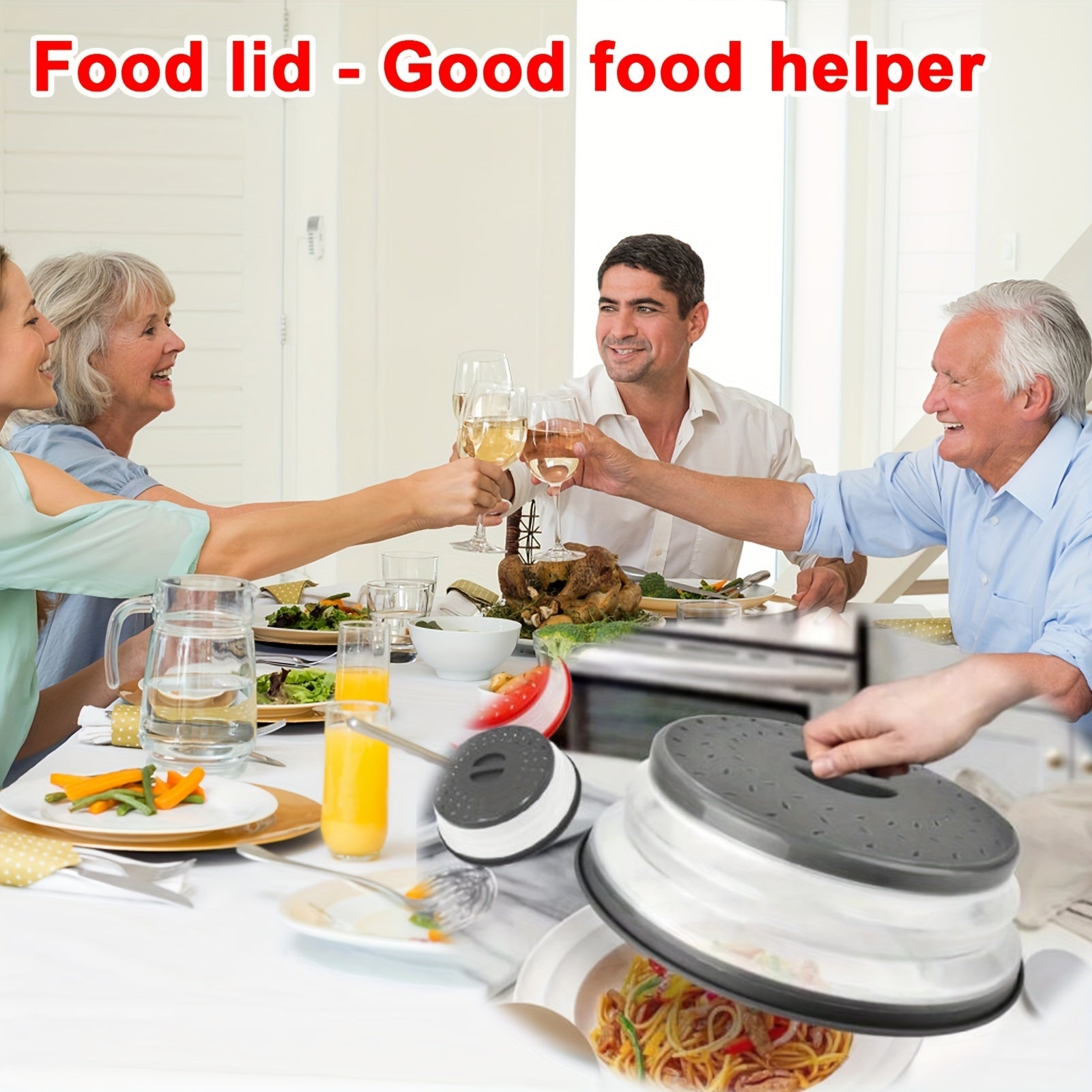 Silicone Microwave Splash Cover with Ventilation, Heat Resistant, Food Cover