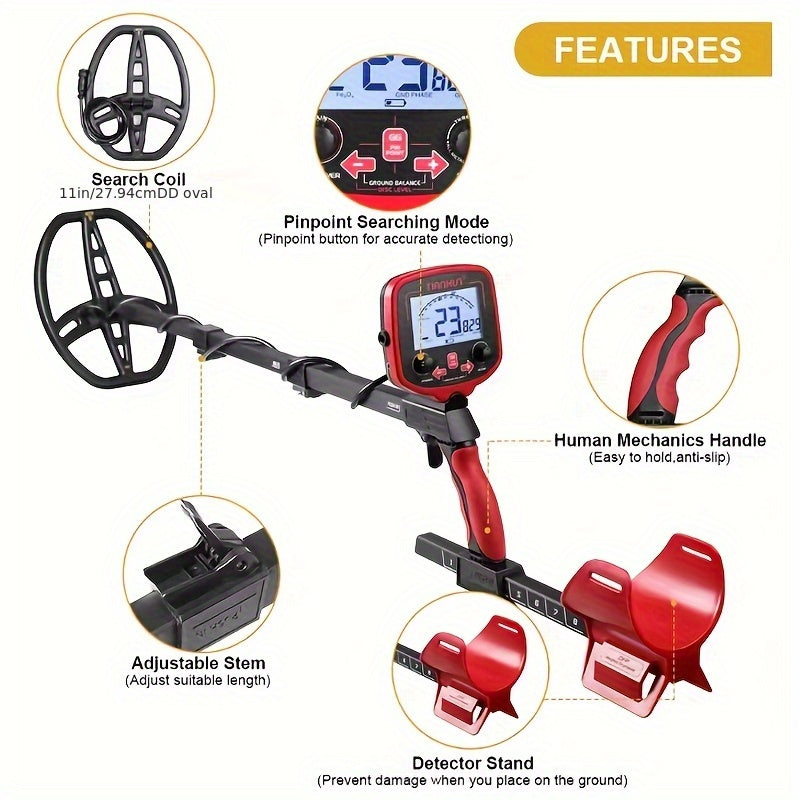 Metal Detector for Treasure Hunting Professional Metal Detection Deep Up to 3.5 Meters Battery Not Included